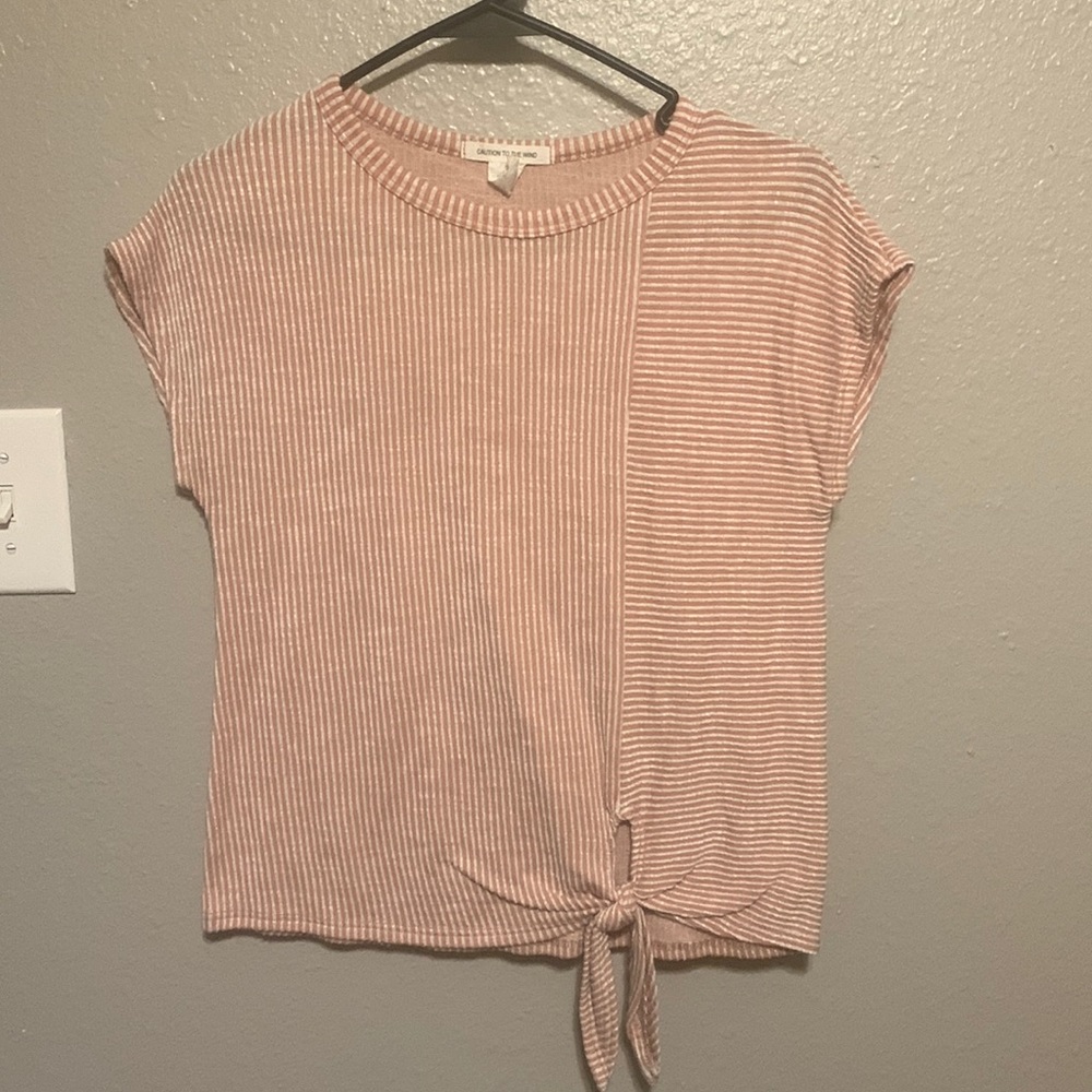 Caution To The Wind pink w/ white stripe and tie